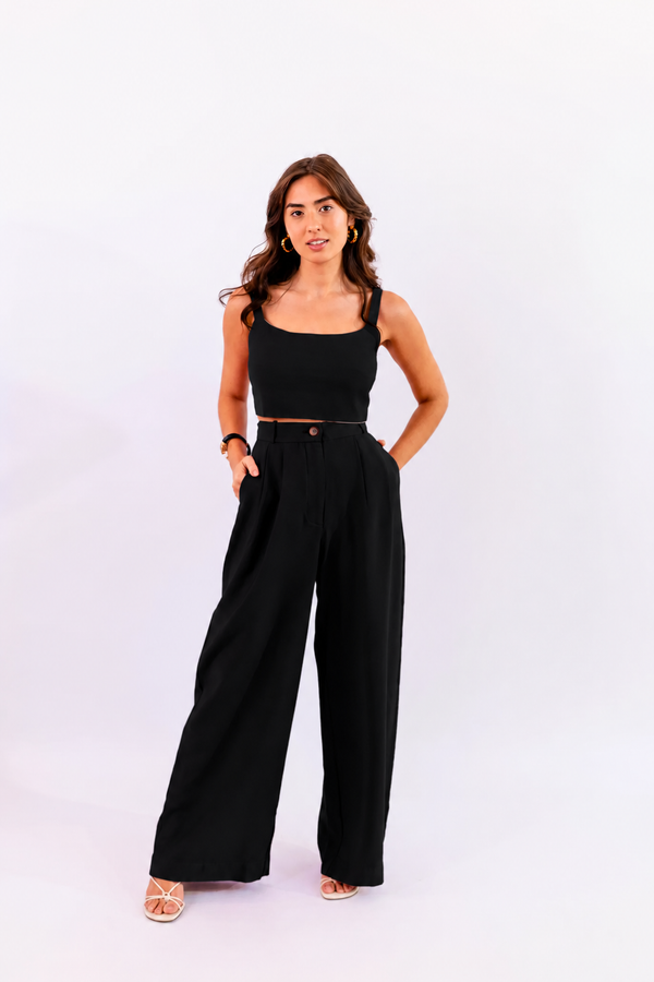 CALÇA PANTALONA LEVE PRETO - LINA BE