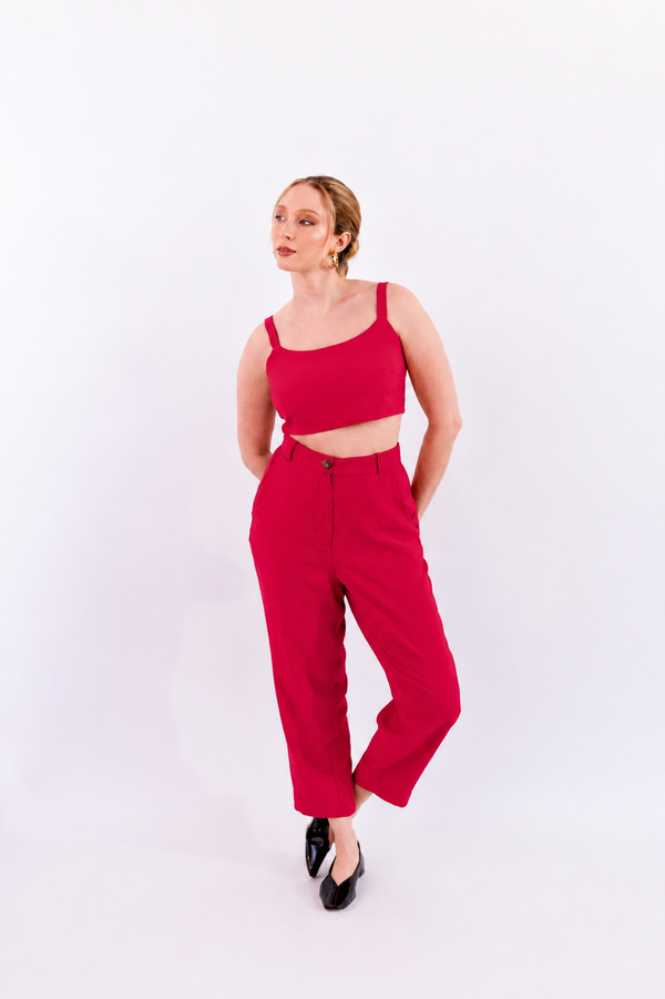 CALÇA RETA LEVE ROSA - LINA BE