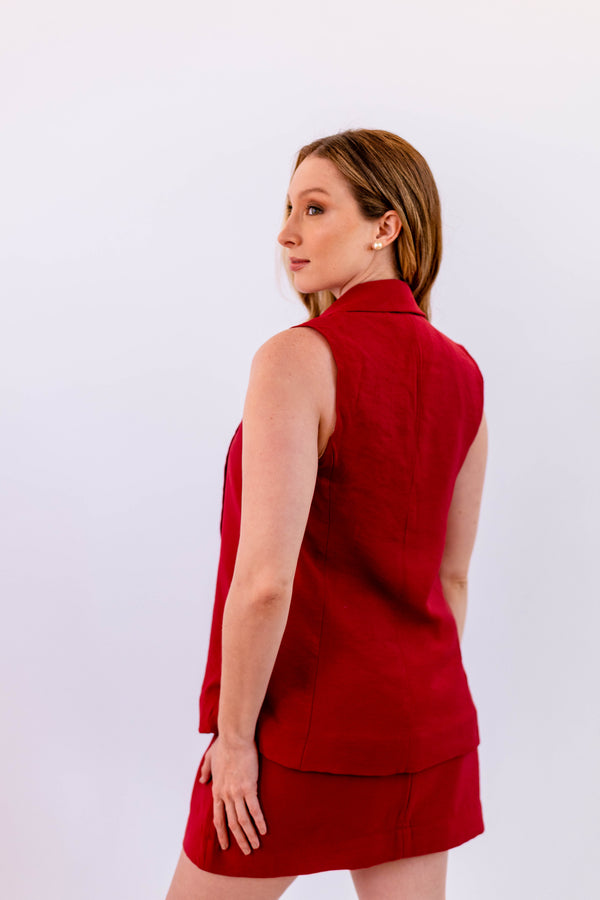 COLETE ALONGADO LEVE VERMELHO - LINA BE