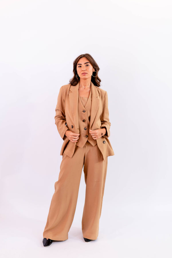 CALÇA PANTALONA LEVE BEGE - LINA BE