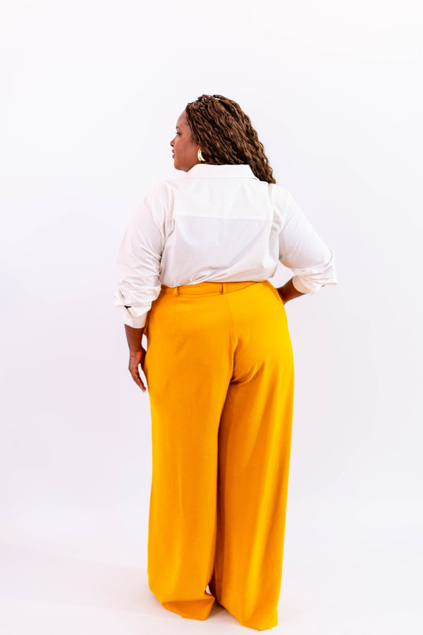 CALÇA PANTALONA LEVE AMARELO - LINA BE