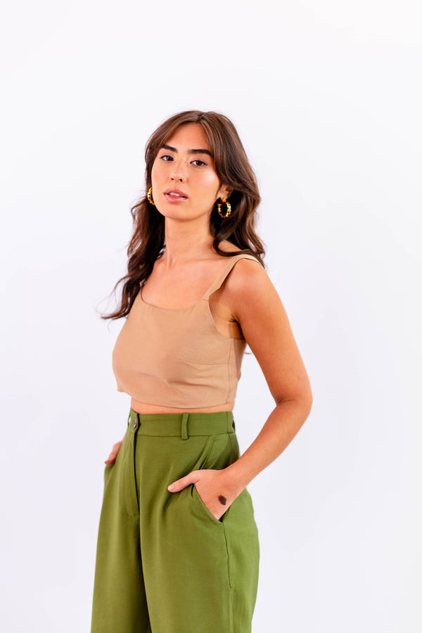 CALÇA RETA LEVE VERDE - LINA BE