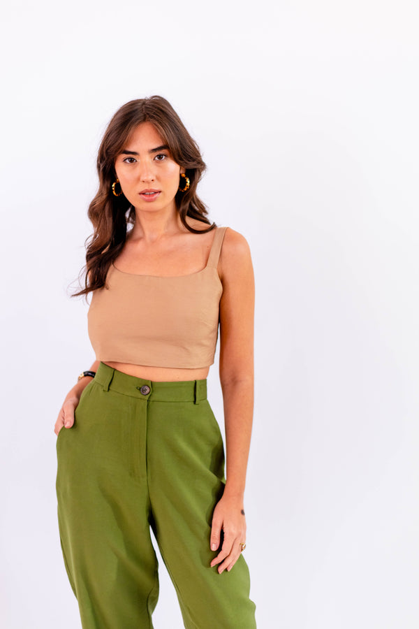 CALÇA RETA LEVE VERDE - LINA BE