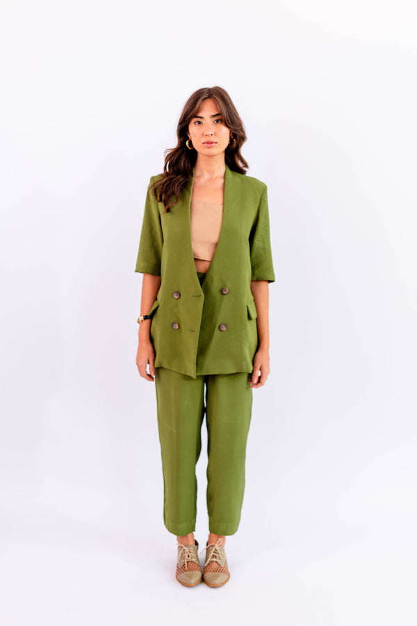 CALÇA RETA LEVE VERDE - LINA BE