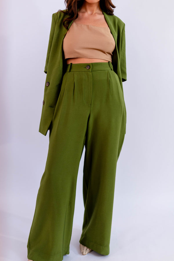CALÇA PANTALONA LEVE VERDE - LINA BE