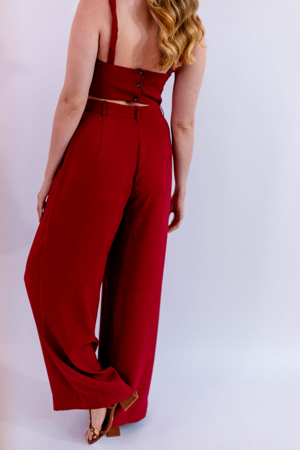 CALÇA PANTALONA LEVE VERMELHO - LINA BE