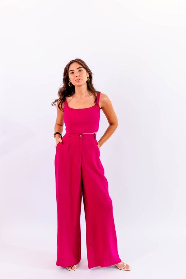 CALÇA PANTALONA LEVE ROSA - LINA BE