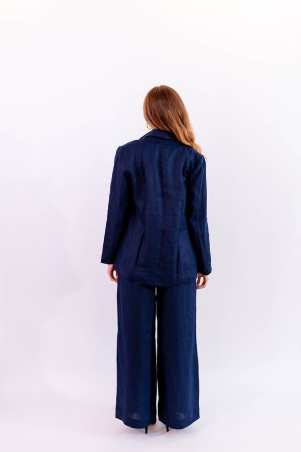 CALÇA PANTALONA LINHO MARINHO - LINA BE