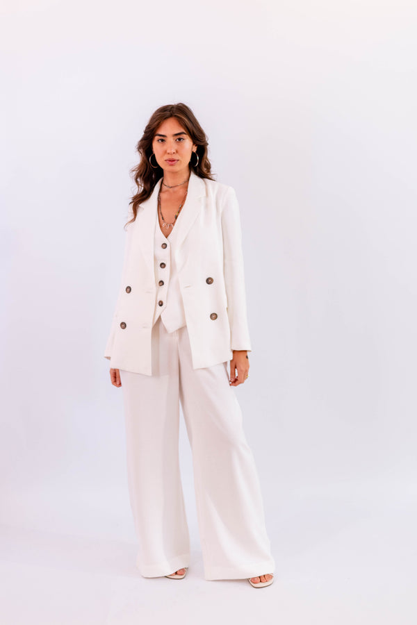 CALÇA PANTALONA LEVE OFF-WHITE - LINA BE