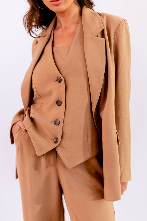 BLAZER LEVE BEGE - LINA BE